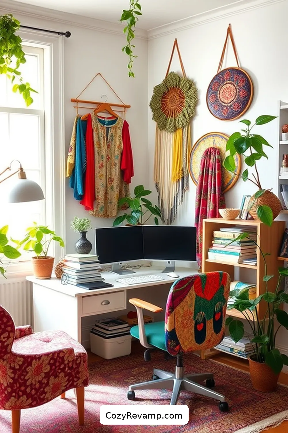 Create a Bohemian Home Office With Upcycled Fabric Materials 8 Transforming Vintage Clothing Into Office Accessories for Create a Bohemian Home Office With Upcycled Fabric Materials