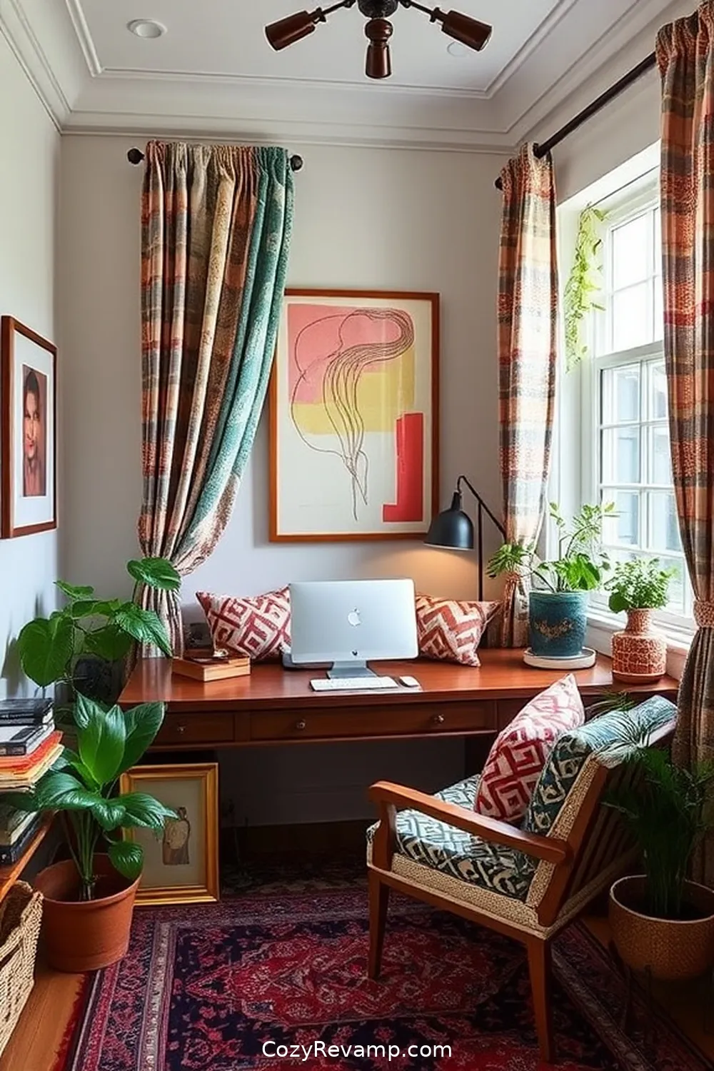 Create a Bohemian Home Office With Upcycled Fabric Materials 5 Upcycling Old Curtains Into Functional Décor for Create a Bohemian Home Office With Upcycled Fabric Materials