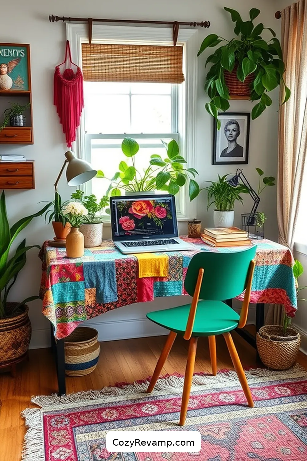 Create a Bohemian Home Office With Upcycled Fabric Materials 10 Using Upcycled Fabrics for a Creative Desk Cover for Create a Bohemian Home Office With Upcycled Fabric Materials