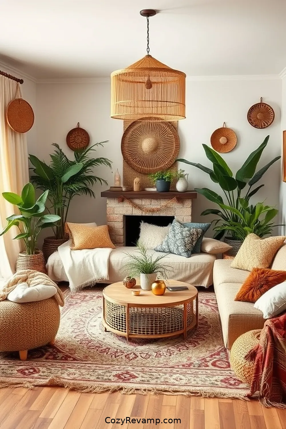 Adding Organic Cotton Textiles for Create a Bohemian Living Room With Natural Fiber Materials