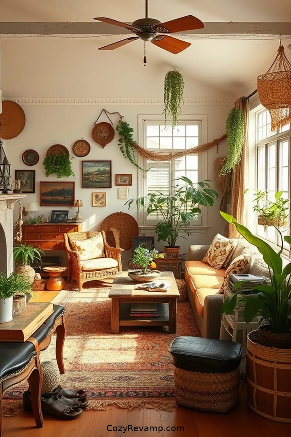 Embracing Vintage and Thrifted Finds for Create a Bohemian Living Room With Natural Fiber Materials