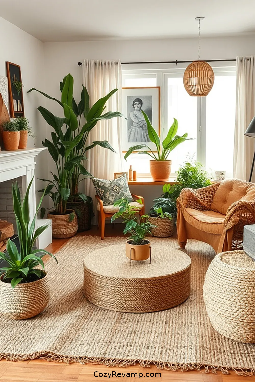 Incorporating Jute Rugs for Create a Bohemian Living Room With Natural Fiber Materials
