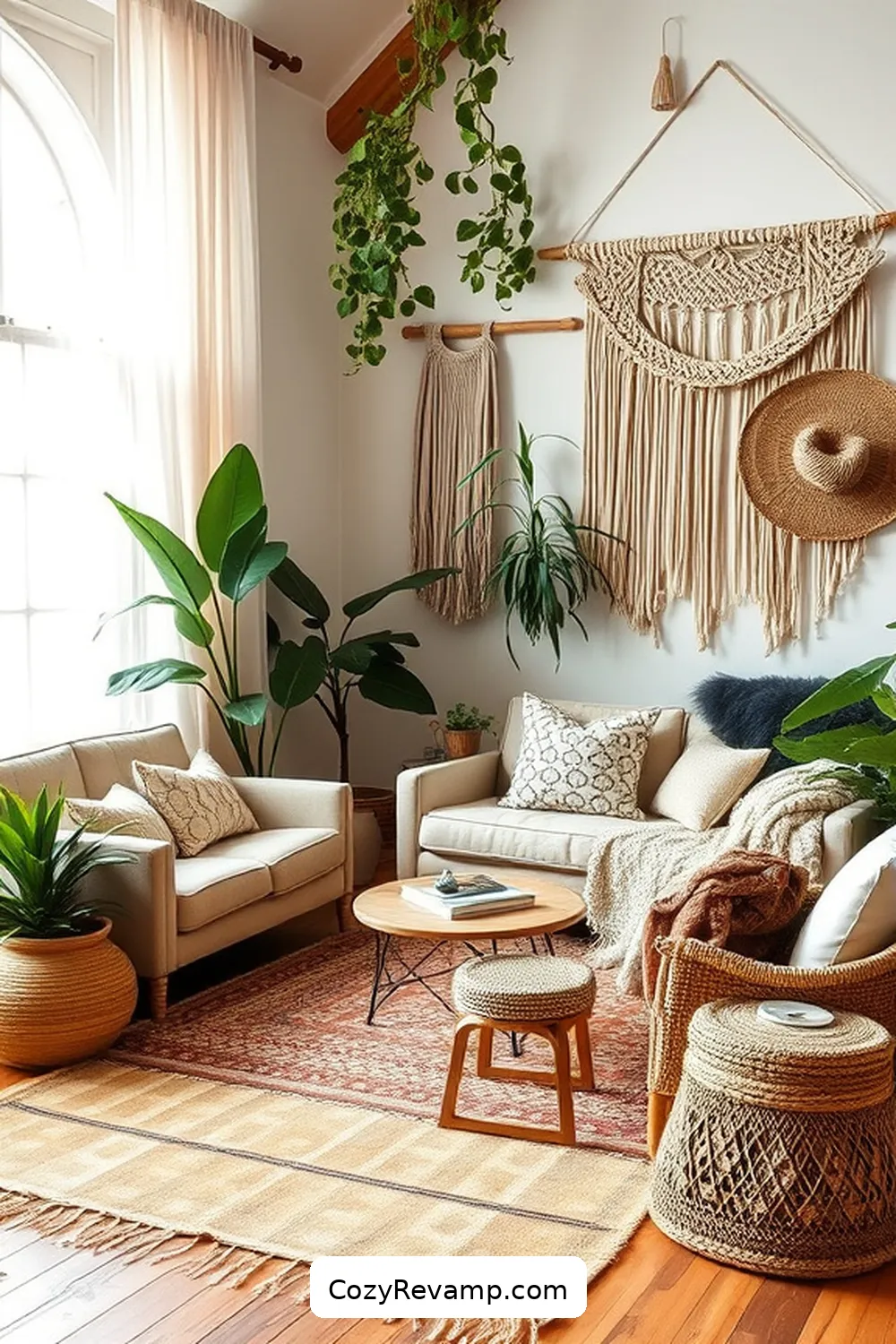 Layering Textures for Depth for Create a Bohemian Living Room With Natural Fiber Materials