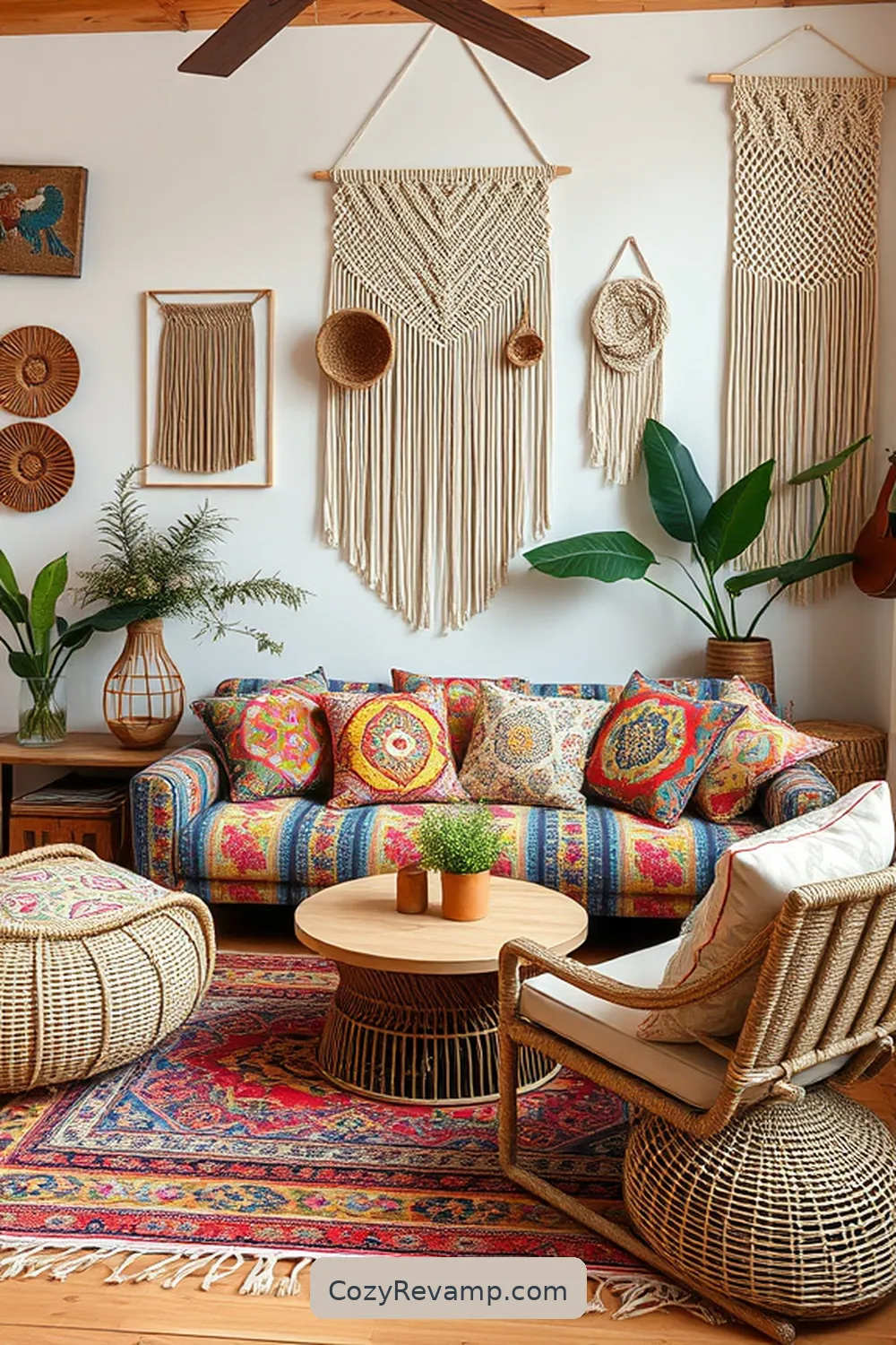 Mixing Patterns With Confidence for Create a Bohemian Living Room With Natural Fiber Materials