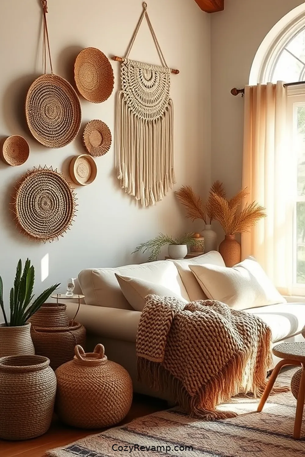 Utilizing Handmade Decor Items for Create a Bohemian Living Room With Natural Fiber Materials