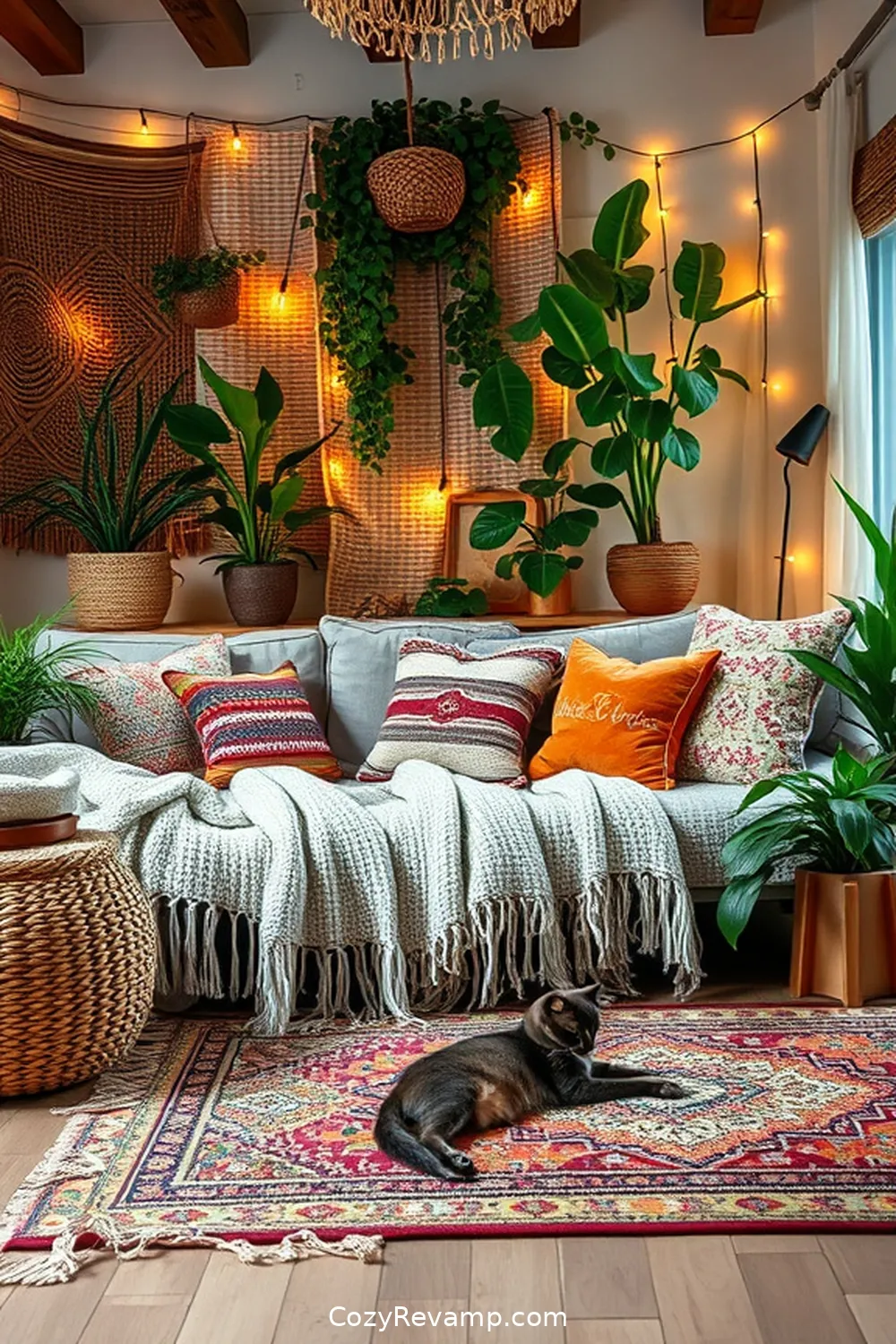 Create a Bohemian Living Room With Solar-Powered Lights 7 Incorporating Natural Elements for Create a Bohemian Living Room With Solar-Powered Lights