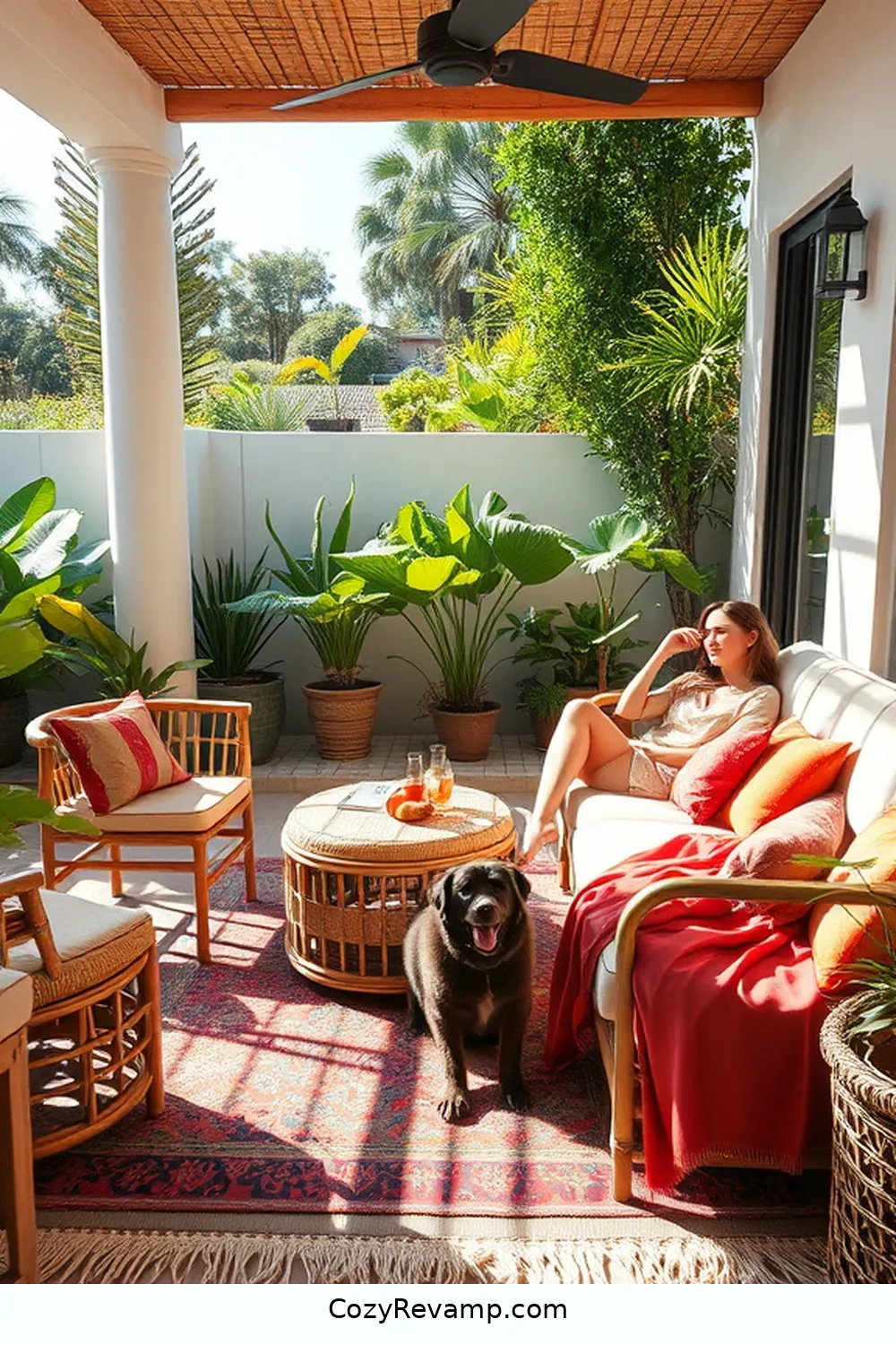 Create a Bohemian Outdoor Patio With Bamboo Material 9 Layering Textiles for a Boho Look for Create a Bohemian Outdoor Patio With Bamboo Material