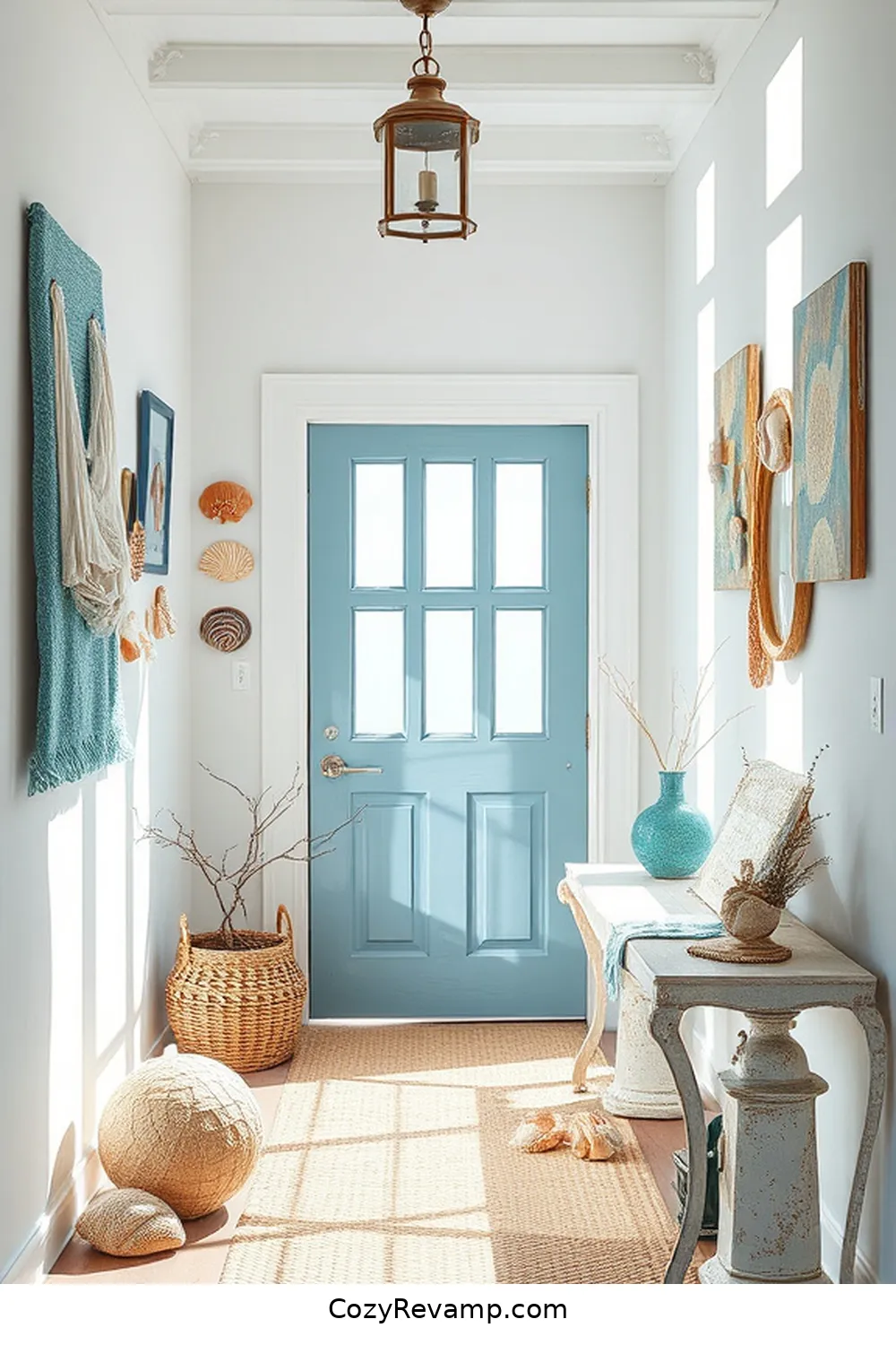 Choosing the Right Fabrics for a Coastal Look for Create a Coastal Entryway With Upcycled Fabric Materials