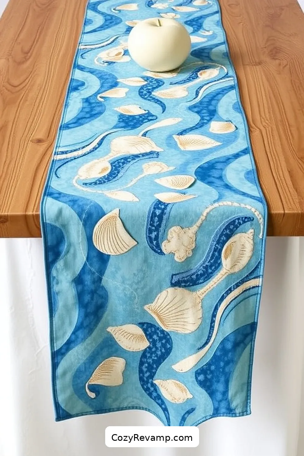 Crafting a Coastal-Themed Table Runner for Create a Coastal Entryway With Upcycled Fabric Materials