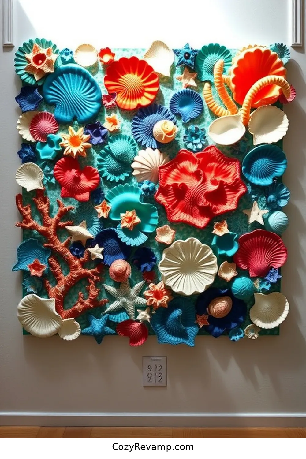 DIY Fabric Wall Art Inspired by the Sea for Create a Coastal Entryway With Upcycled Fabric Materials