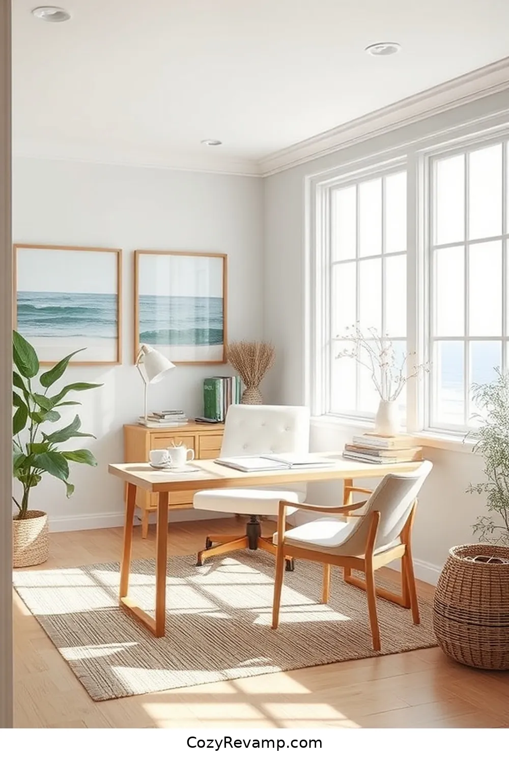 Create a Coastal Home Office With Bamboo Materials 15 Coastal-Inspired Artwork and Bamboo Frames for Create a Coastal Home Office With Bamboo Materials