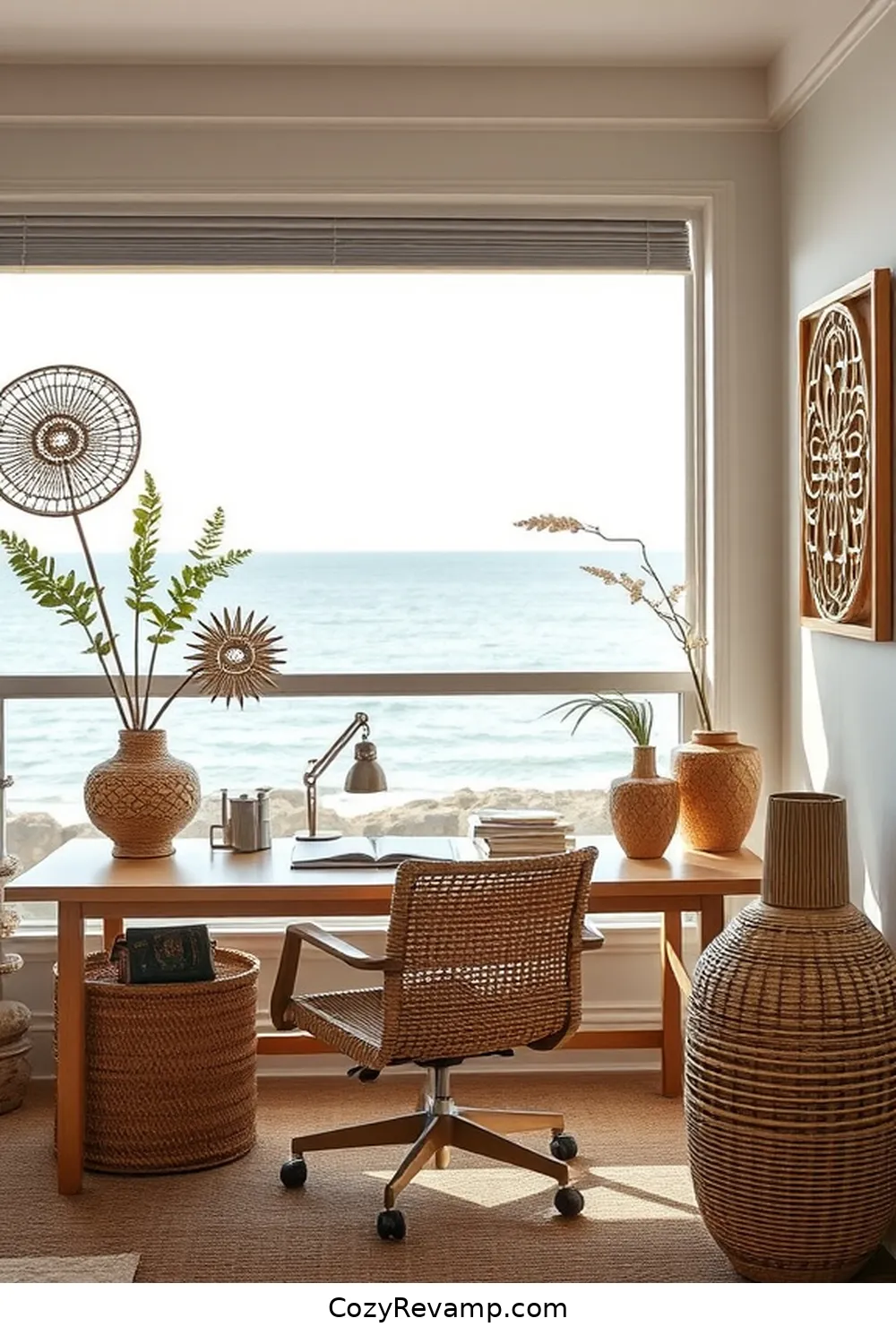 Create a Coastal Home Office With Bamboo Materials 9 Decorative Bamboo Accessories and Accents for Create a Coastal Home Office With Bamboo Materials