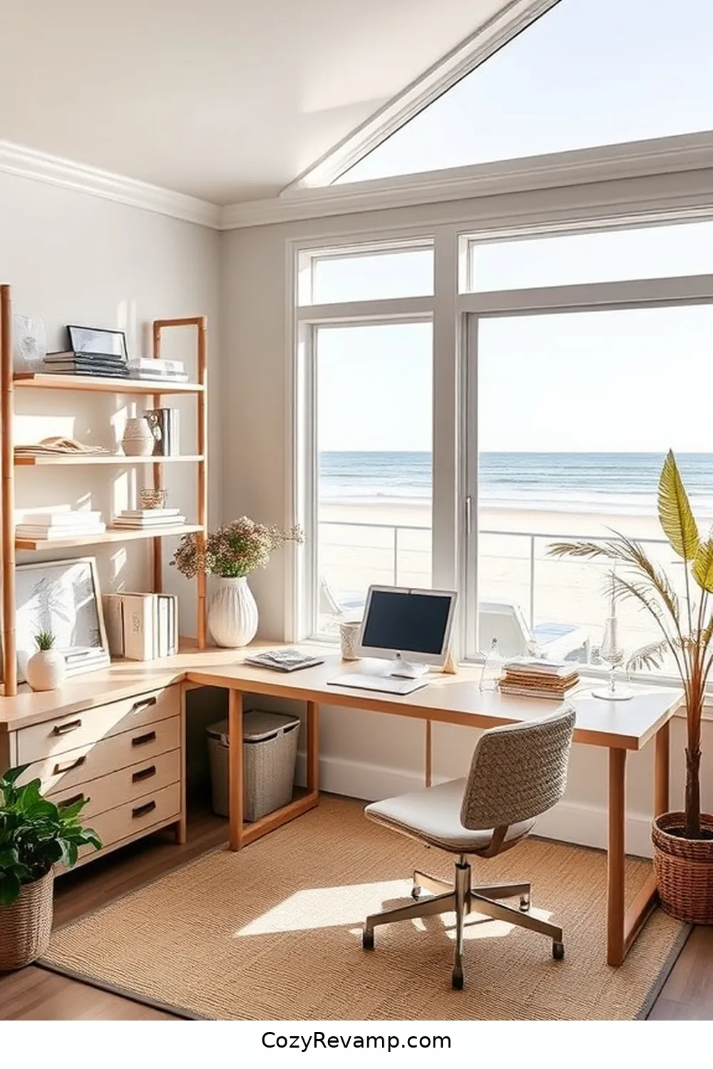 Create a Coastal Home Office With Bamboo Materials 5 Incorporating Bamboo Shelving for Organization for Create a Coastal Home Office With Bamboo Materials
