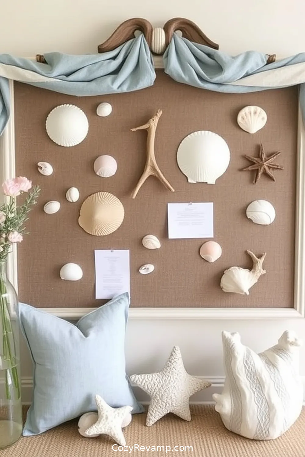 Crafting a Nautical-Inspired Bulletin Board for Create a Coastal Home Office With Upcycled Fabric Materials