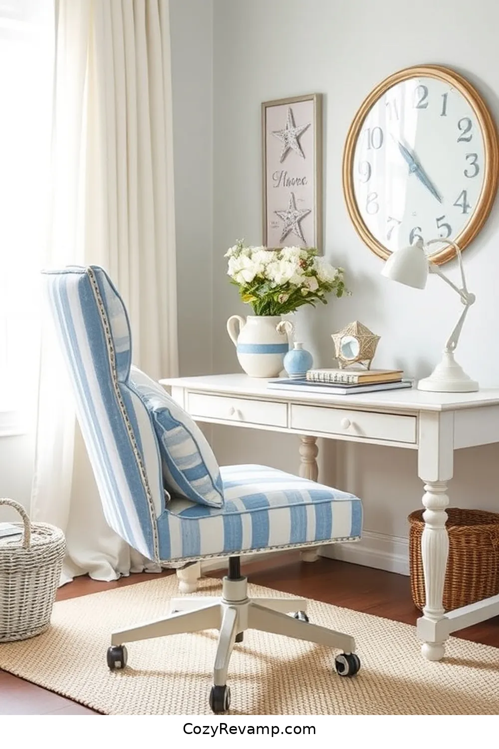 Creating a Coastal-Inspired Desk Chair for Create a Coastal Home Office With Upcycled Fabric Materials