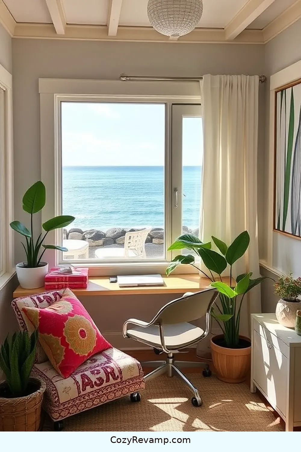 Making Throw Pillows for Comfort and Style for Create a Coastal Home Office With Upcycled Fabric Materials