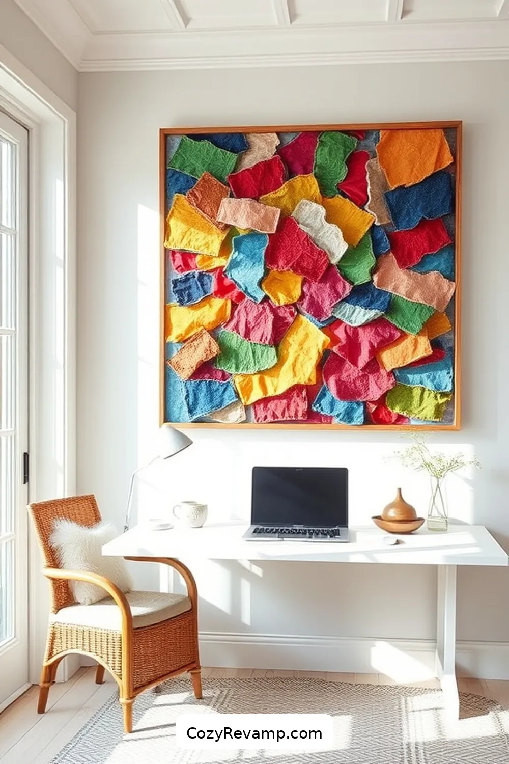 Upcycling Fabric for Wall Art for Create a Coastal Home Office With Upcycled Fabric Materials