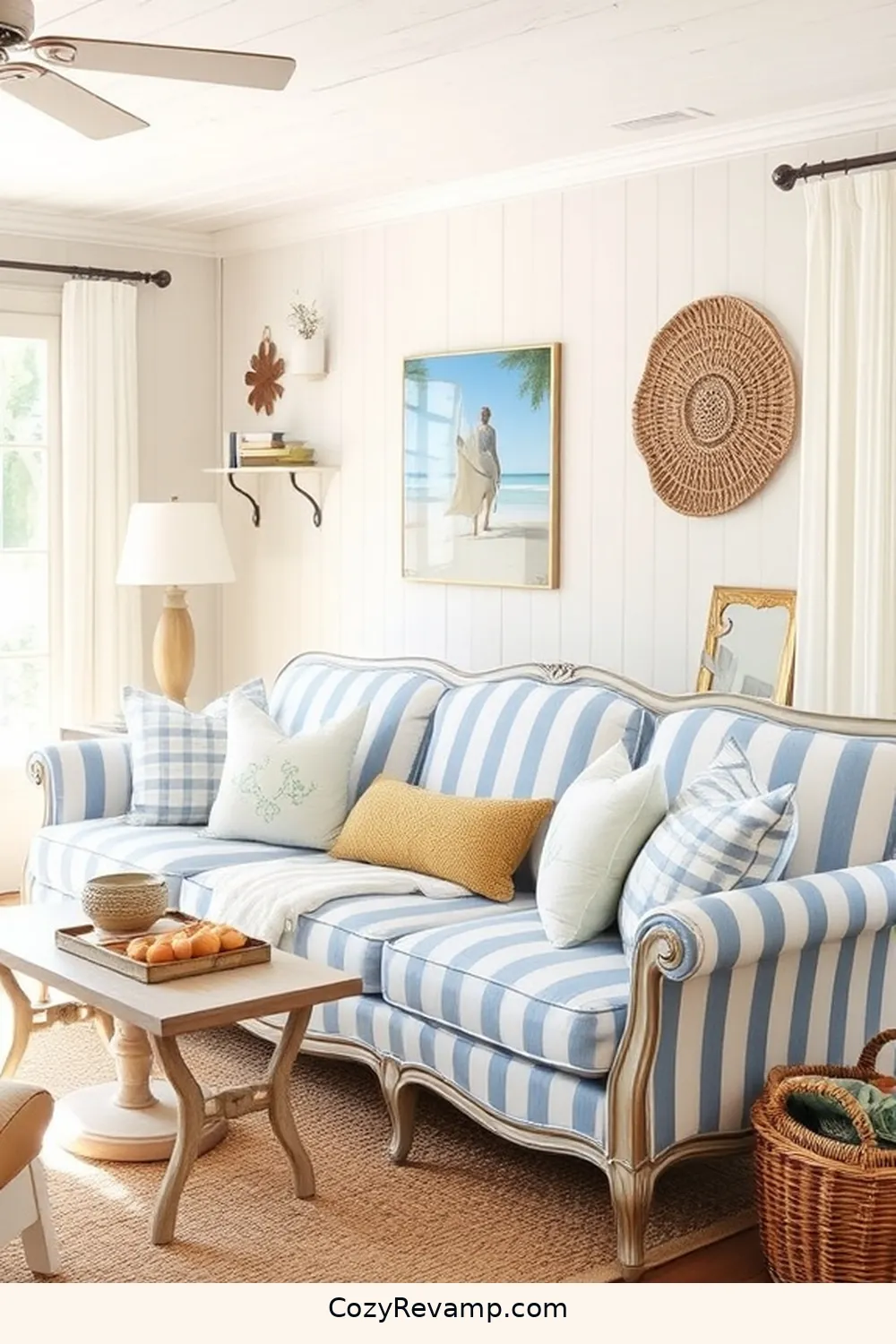 Create a Coastal Living Room With Upcycled Fabric Materials 9 Revamping Furniture With Fabric Upholstery for Create a Coastal Living Room With Upcycled Fabric Materials