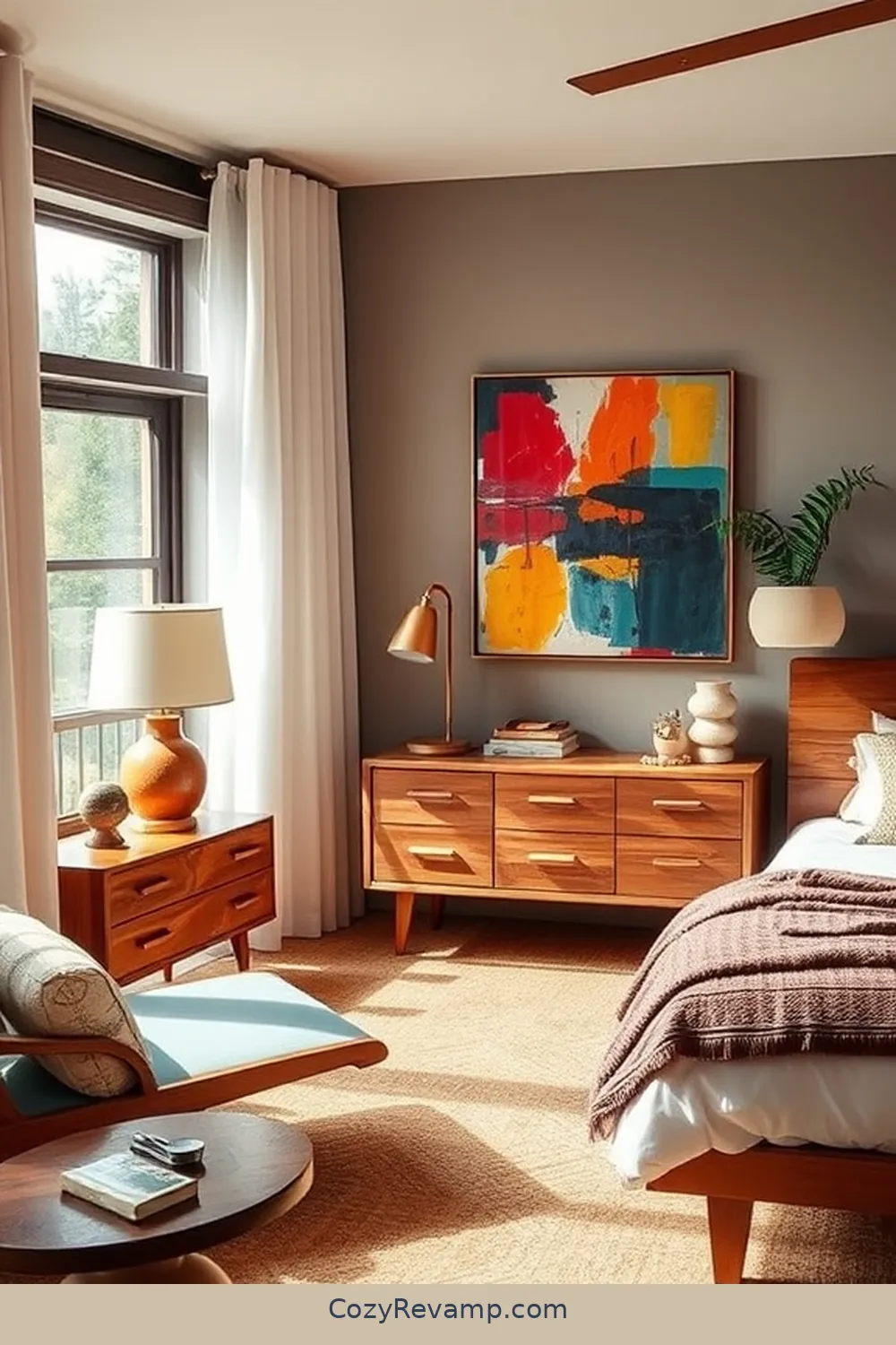 Create a Mid-Century Modern Bedroom With Reclaimed Materials 6 Decorating With Vintage Accessories and Art for Create a Mid-Century Modern Bedroom With Reclaimed Materials