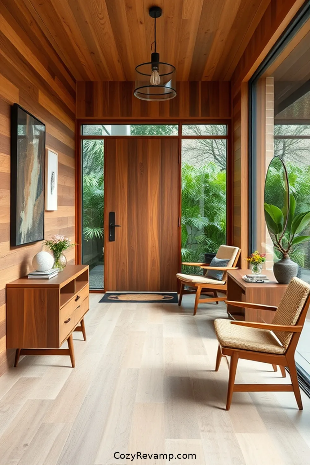 Create a Mid-Century Modern Entryway With Recycled Wood Material 7 Choosing the Right Color Palette and Finishes for Create a Mid-Century Modern Entryway With Recycled Wood Material