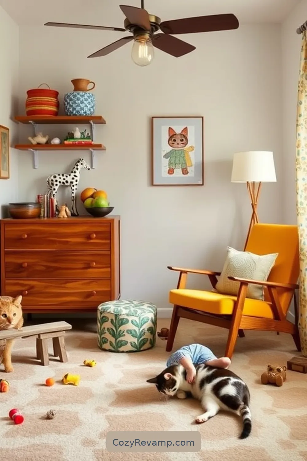 Create a Mid-Century Modern Nursery With Upcycled Fabrics 5 Repurposing Furniture for a Mid-Century Look for Create a Mid-Century Modern Nursery With Upcycled Fabrics
