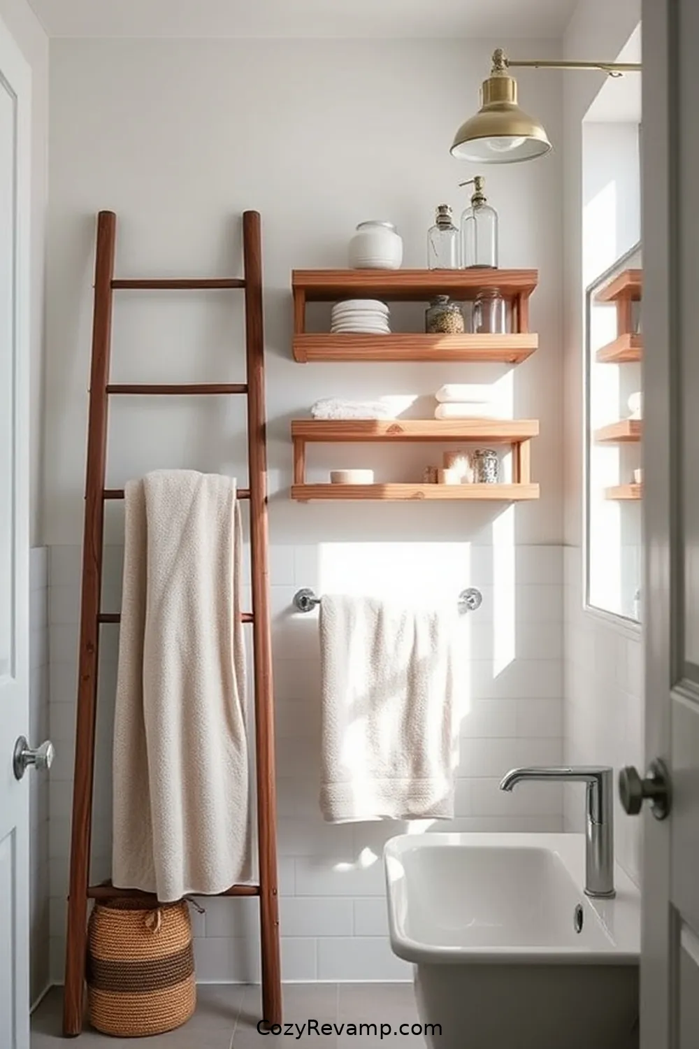 Creative Storage Solutions in a Minimalist Space for Create a Minimalist Bathroom With Reclaimed Materials