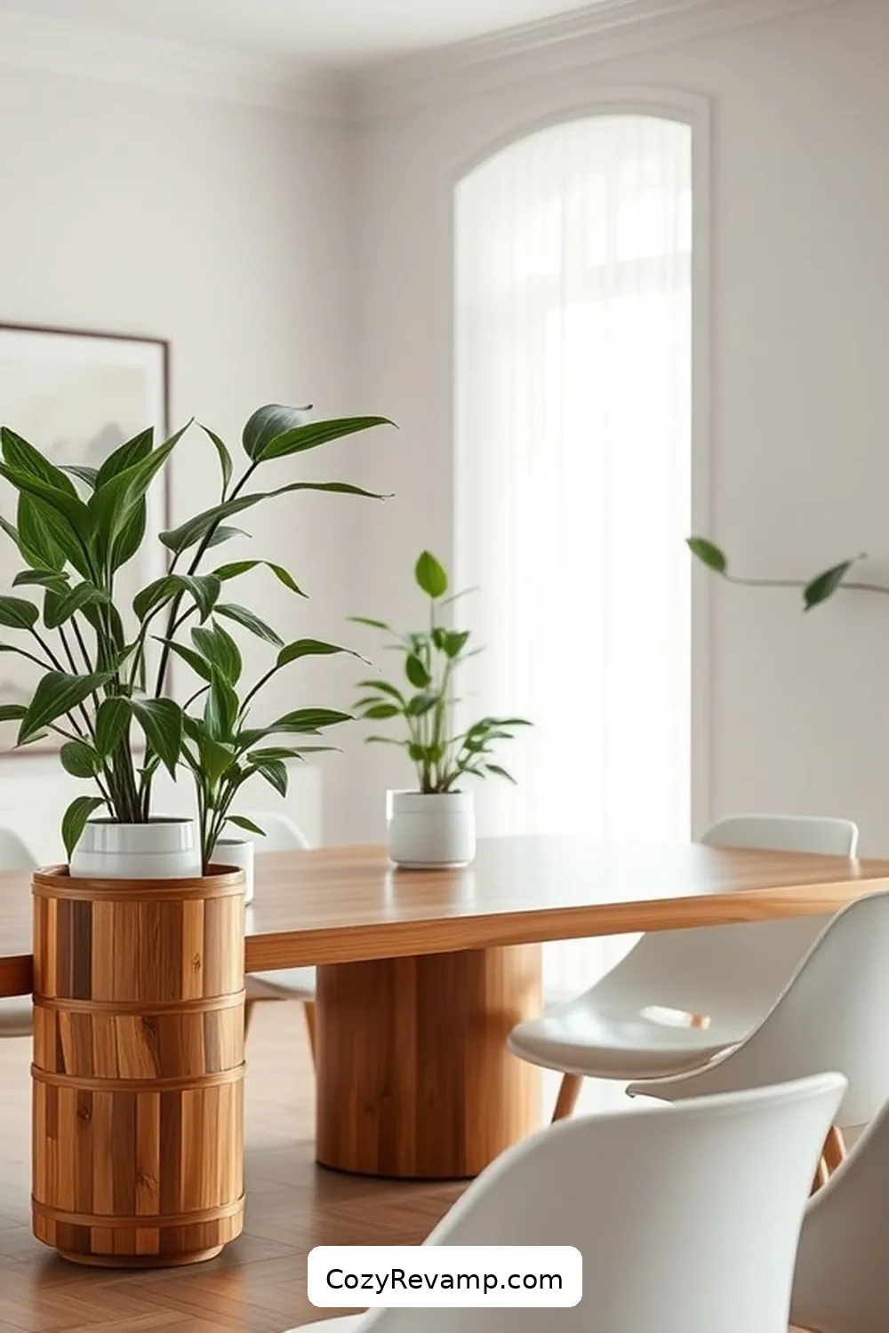 Create a Minimalist Dining Room With Bamboo Materials 11 Adding Greenery With Bamboo Plant Holders for Create a Minimalist Dining Room With Bamboo Materials
