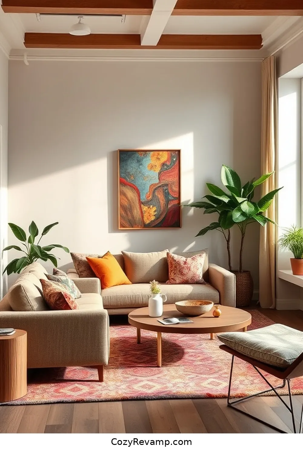 Incorporating Color and Texture for Create a Minimalist Living Room With Upcycled Fabric