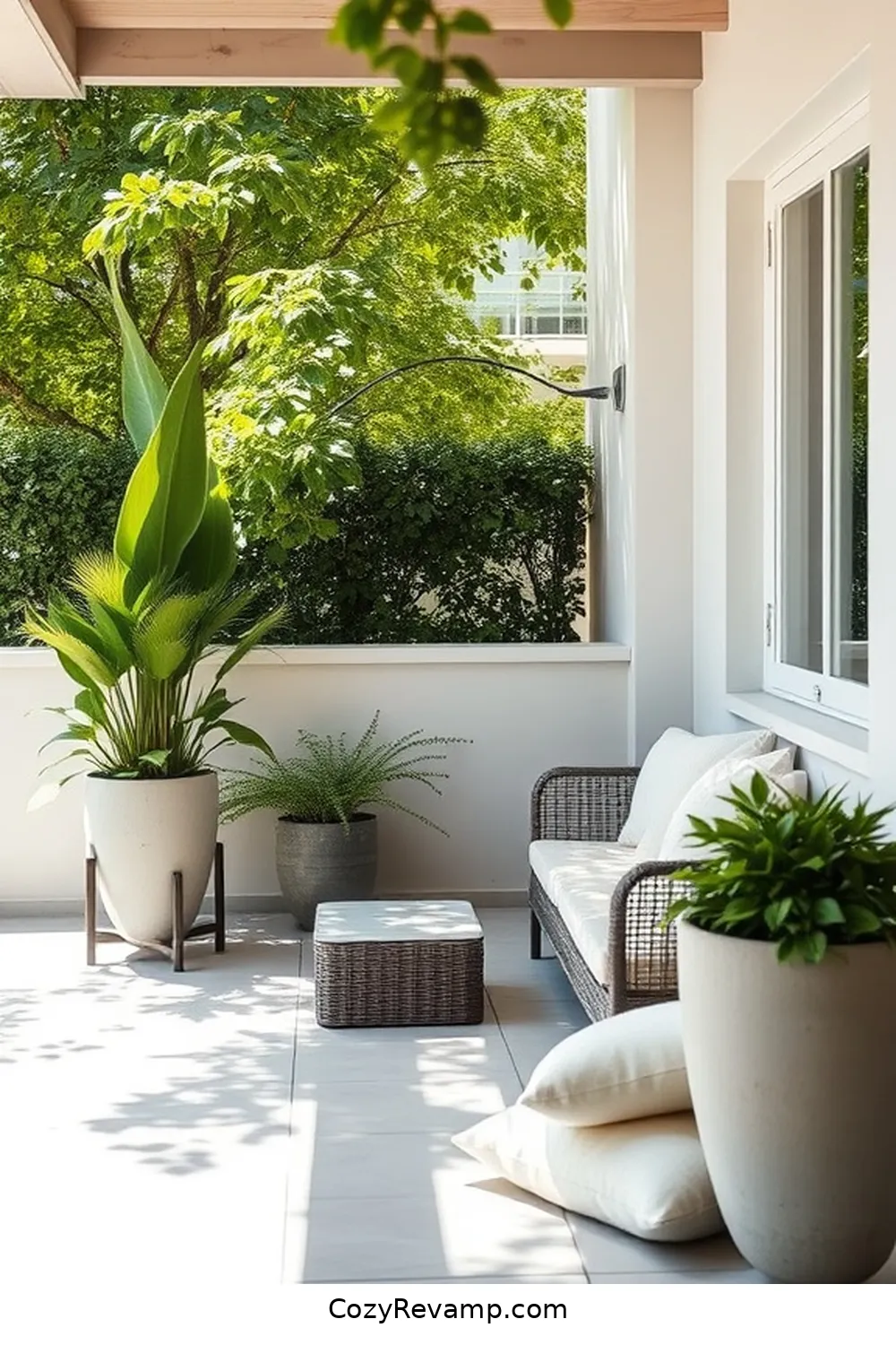 Create a Minimalist Outdoor Patio With Organic Cotton Materials 9 Incorporating Planters and Greenery for Create a Minimalist Outdoor Patio With Organic Cotton Materials