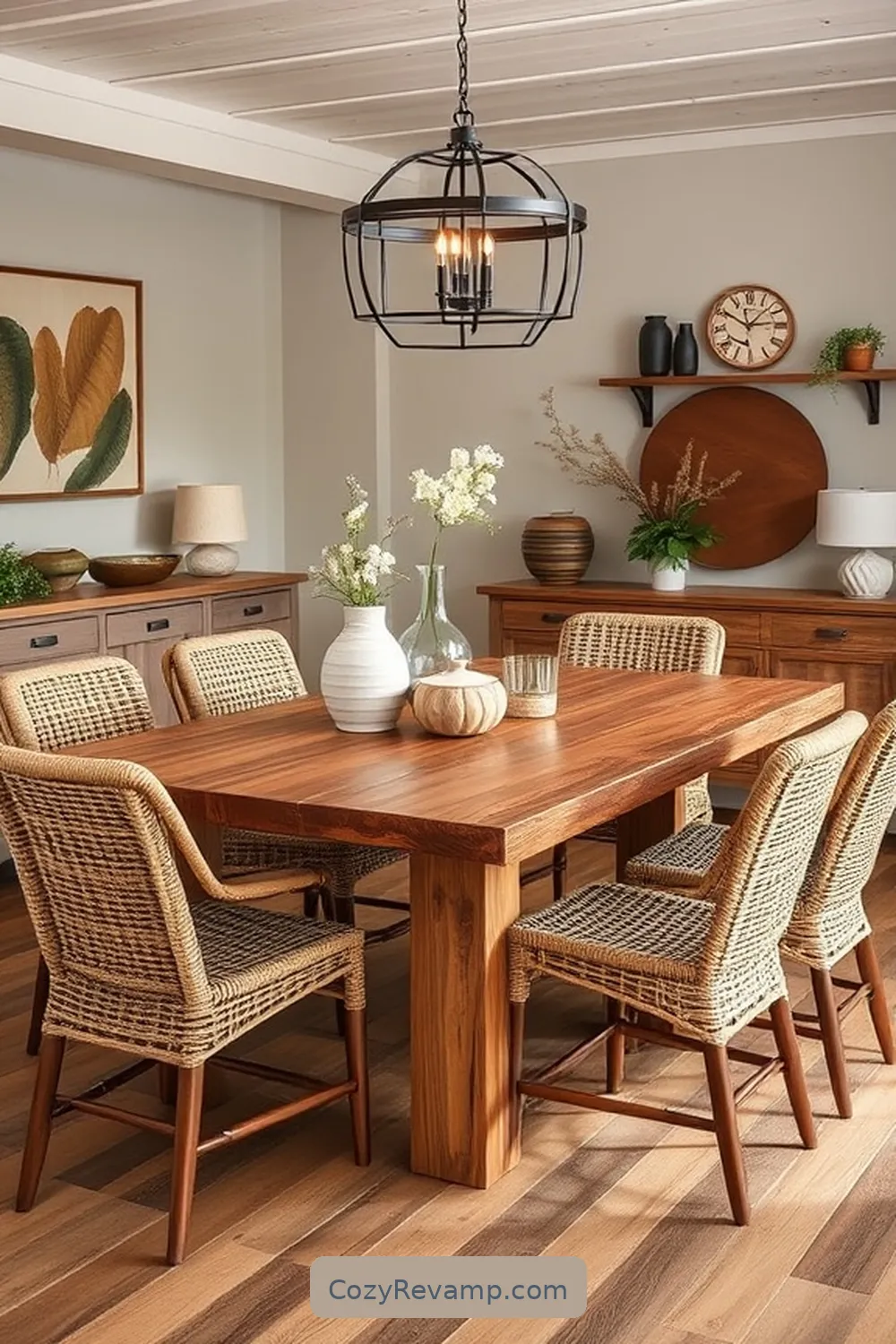 Create a Modern Farmhouse Dining Room With Natural Fibers 6 Incorporating Reclaimed Wood Elements for Create a Modern Farmhouse Dining Room With Natural Fibers