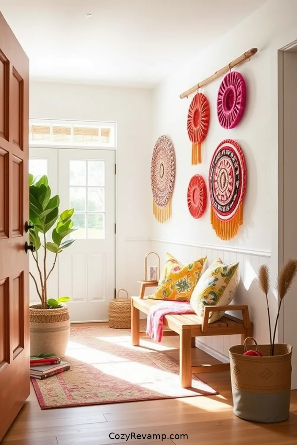 Create a Modern Farmhouse Entryway With Upcycled Fabric 5 DIY Upcycled Fabric Projects for Your Space for Create a Modern Farmhouse Entryway With Upcycled Fabric