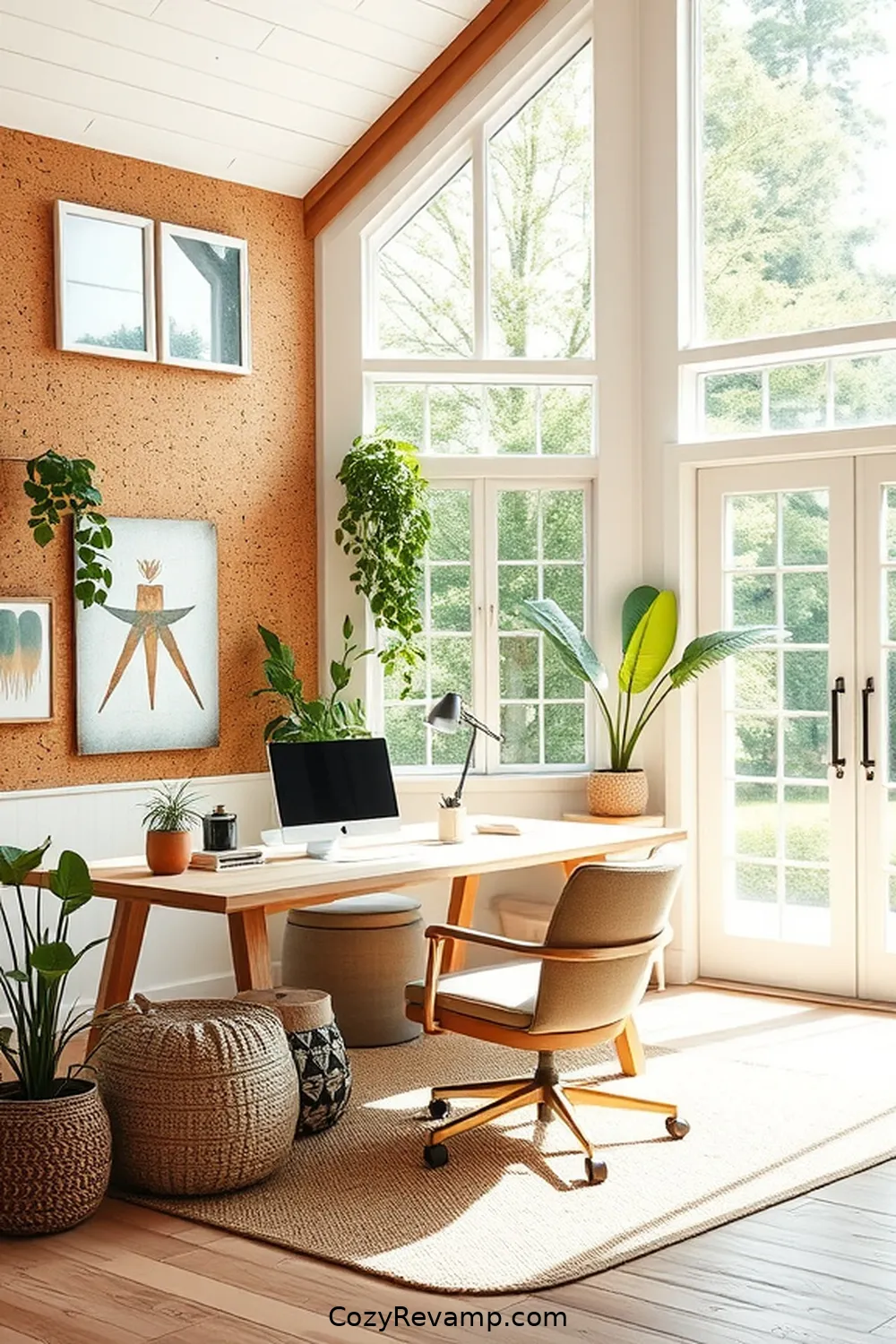 Create a Modern Farmhouse Home Office With Cork Material 6 Incorporating Natural Light for Create a Modern Farmhouse Home Office With Cork Material