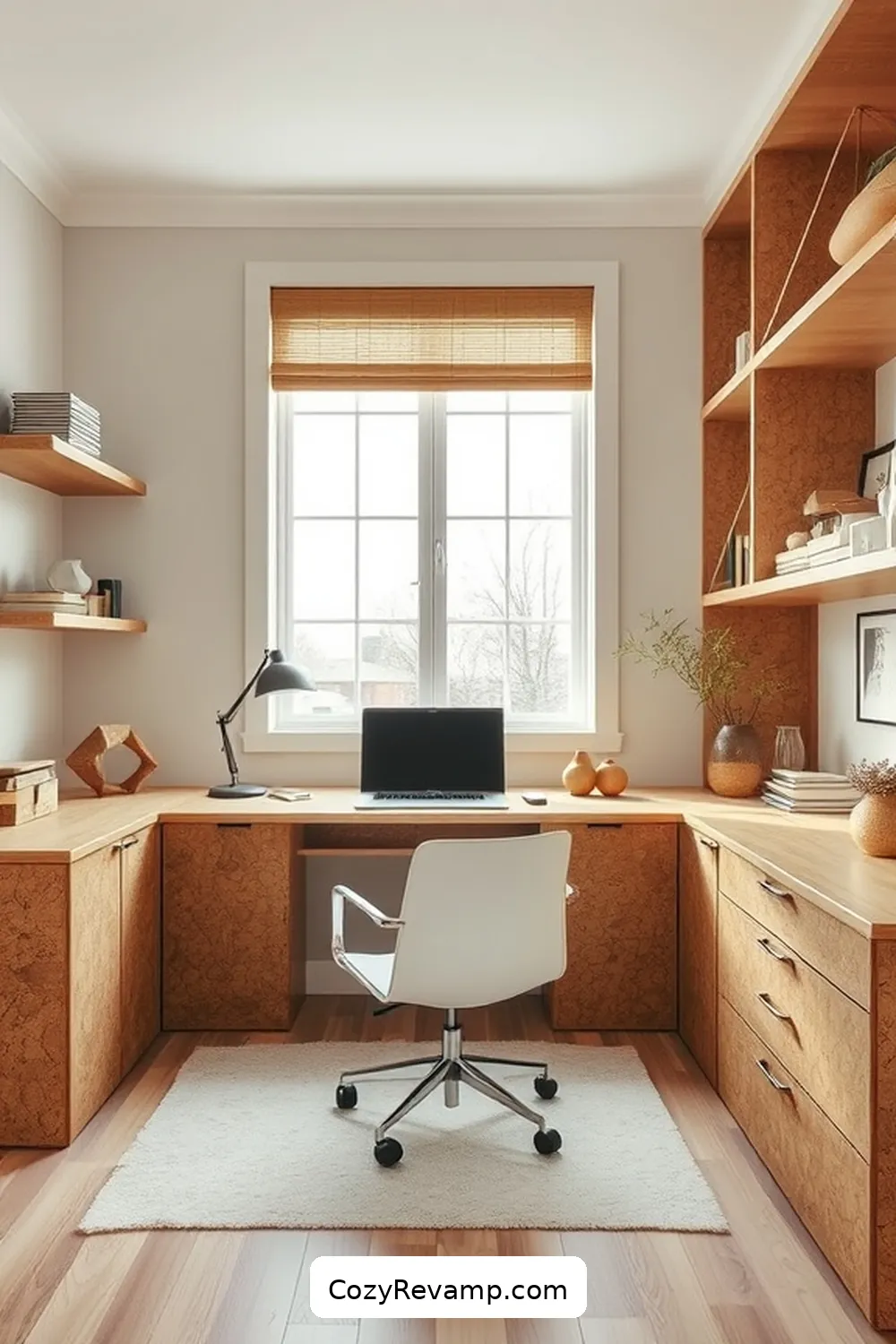Create a Modern Farmhouse Home Office With Cork Material 11 Integrating Storage Solutions for Create a Modern Farmhouse Home Office With Cork Material
