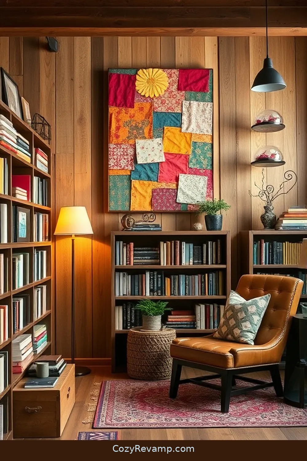 Creating Fabric Wall Art for Create a Modern Farmhouse Library With Upcycled Fabric