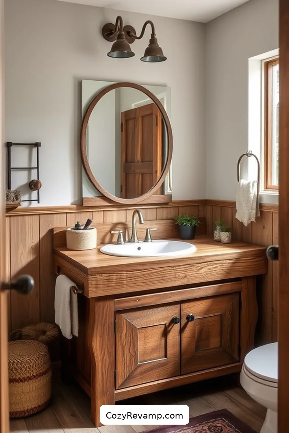 Create a Rustic Bathroom With Recycled Wood Materials 7 Building a Custom Wood Vanity for Create a Rustic Bathroom With Recycled Wood Materials