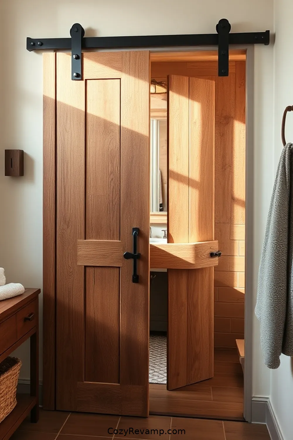 Create a Rustic Bathroom With Recycled Wood Materials 4 Designing a Stunning Barn Door for Create a Rustic Bathroom With Recycled Wood Materials