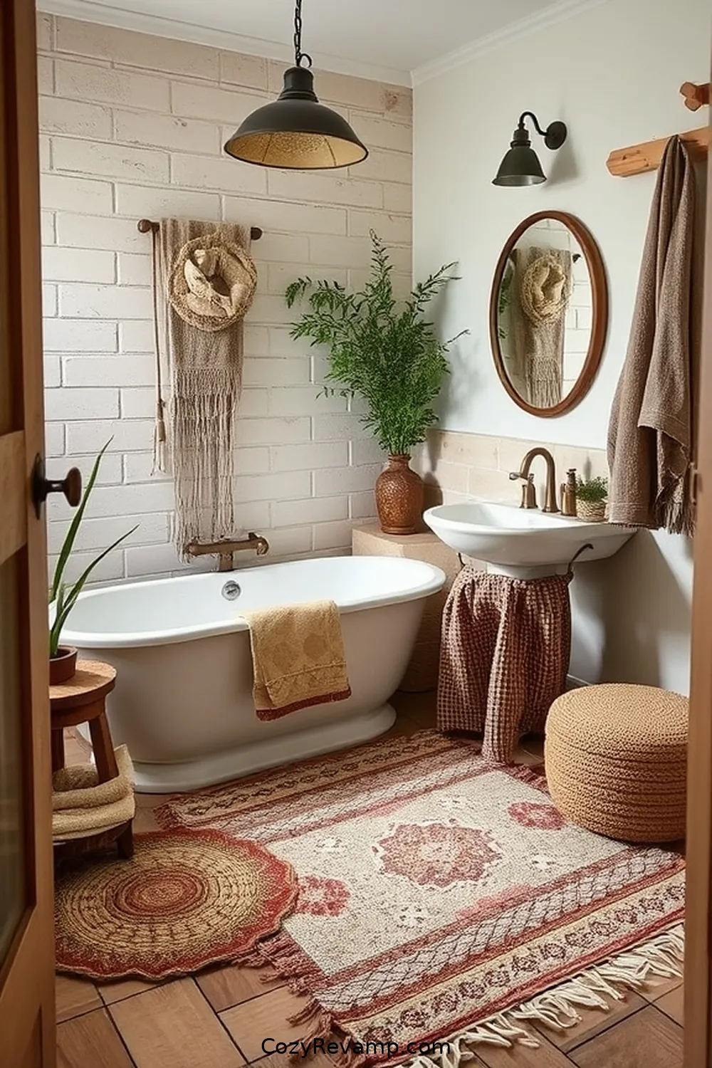 Create a Rustic Bathroom With Upcycled Fabric Materials 6 Repurposed Fabrics for Bath Mats for Create a Rustic Bathroom With Upcycled Fabric Materials
