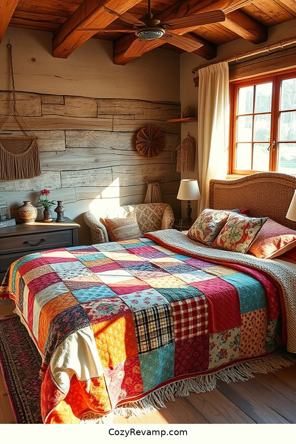 Create a Rustic Bedroom With Upcycled Fabric Materials 8 Crafting a Patchwork Bedspread From Scraps for Create a Rustic Bedroom With Upcycled Fabric Materials
