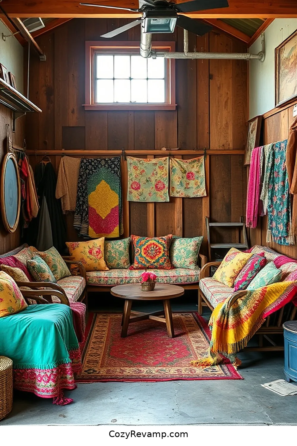 Crafting Cozy Seating Areas With Old Textiles for Create a Rustic Garage With Upcycled Fabric Material