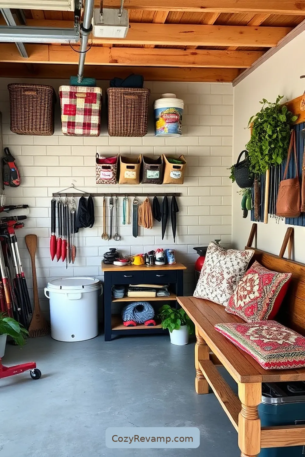 Incorporating Fabric Into Garage Organization for Create a Rustic Garage With Upcycled Fabric Material