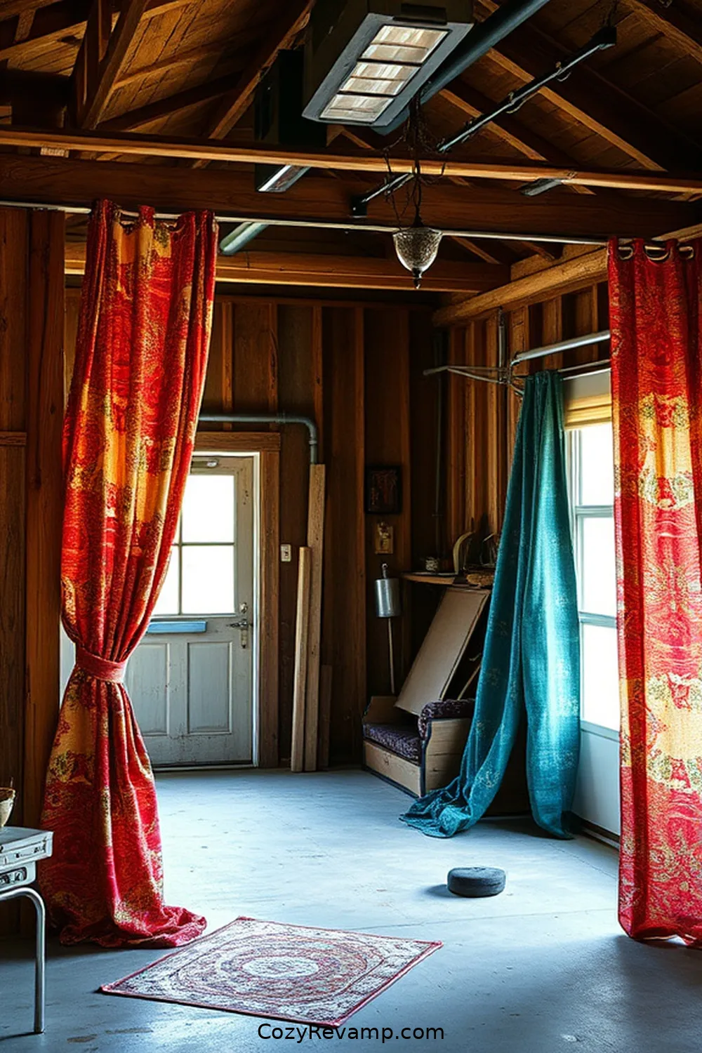 Making Custom Curtains From Vintage Fabrics for Create a Rustic Garage With Upcycled Fabric Material