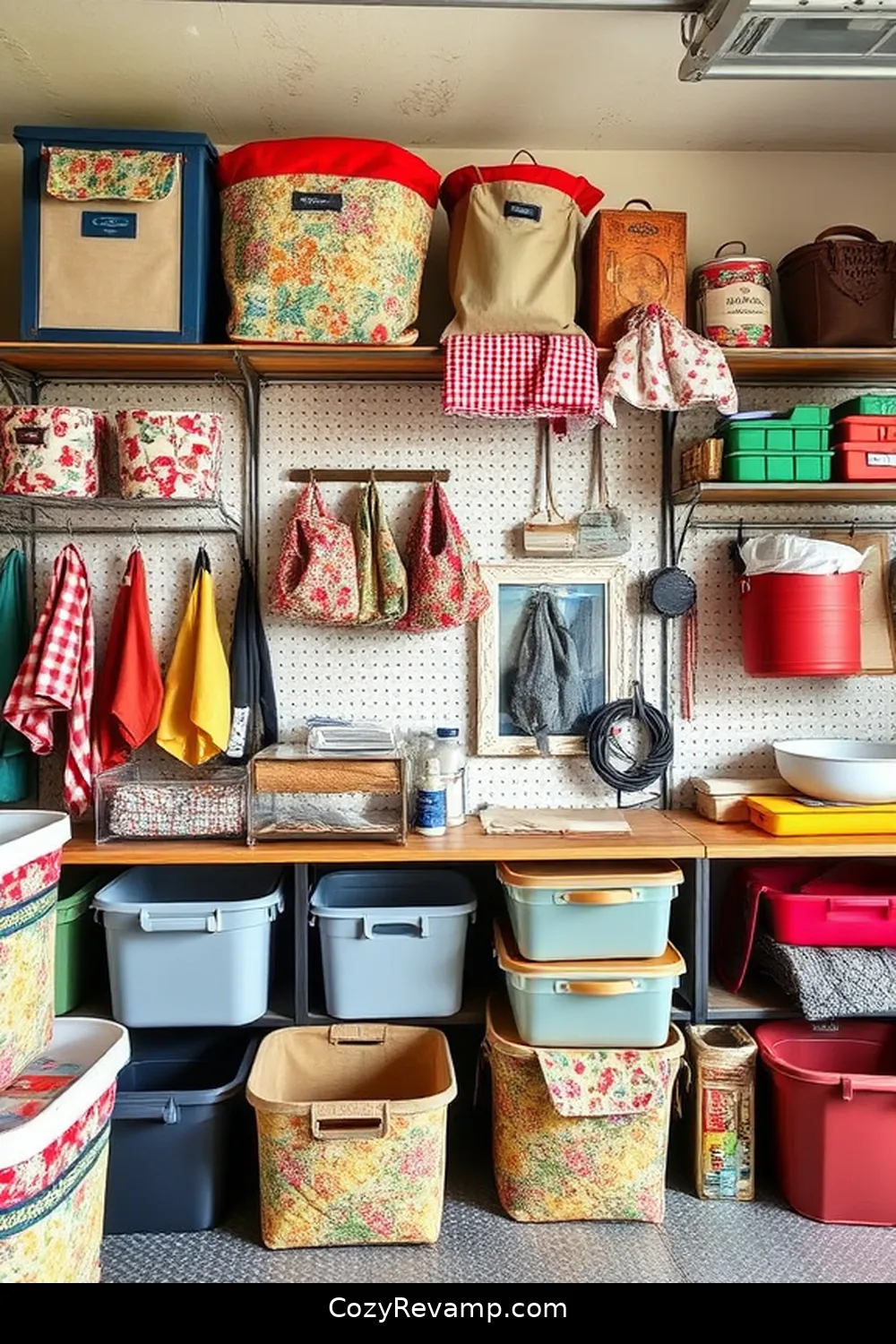 Upcycled Fabric Storage Solutions for Create a Rustic Garage With Upcycled Fabric Material