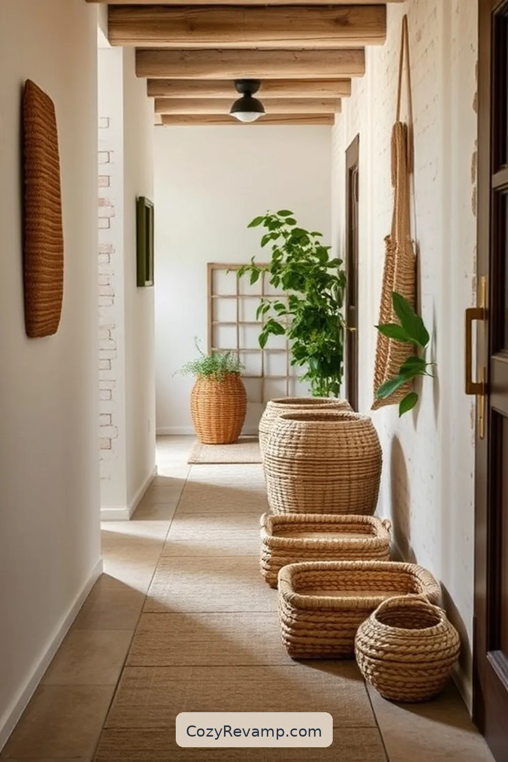 Create a Rustic Hallway With Natural Fibers 9 Decorative Accents: Baskets and Trays for Create a Rustic Hallway With Natural Fibers
