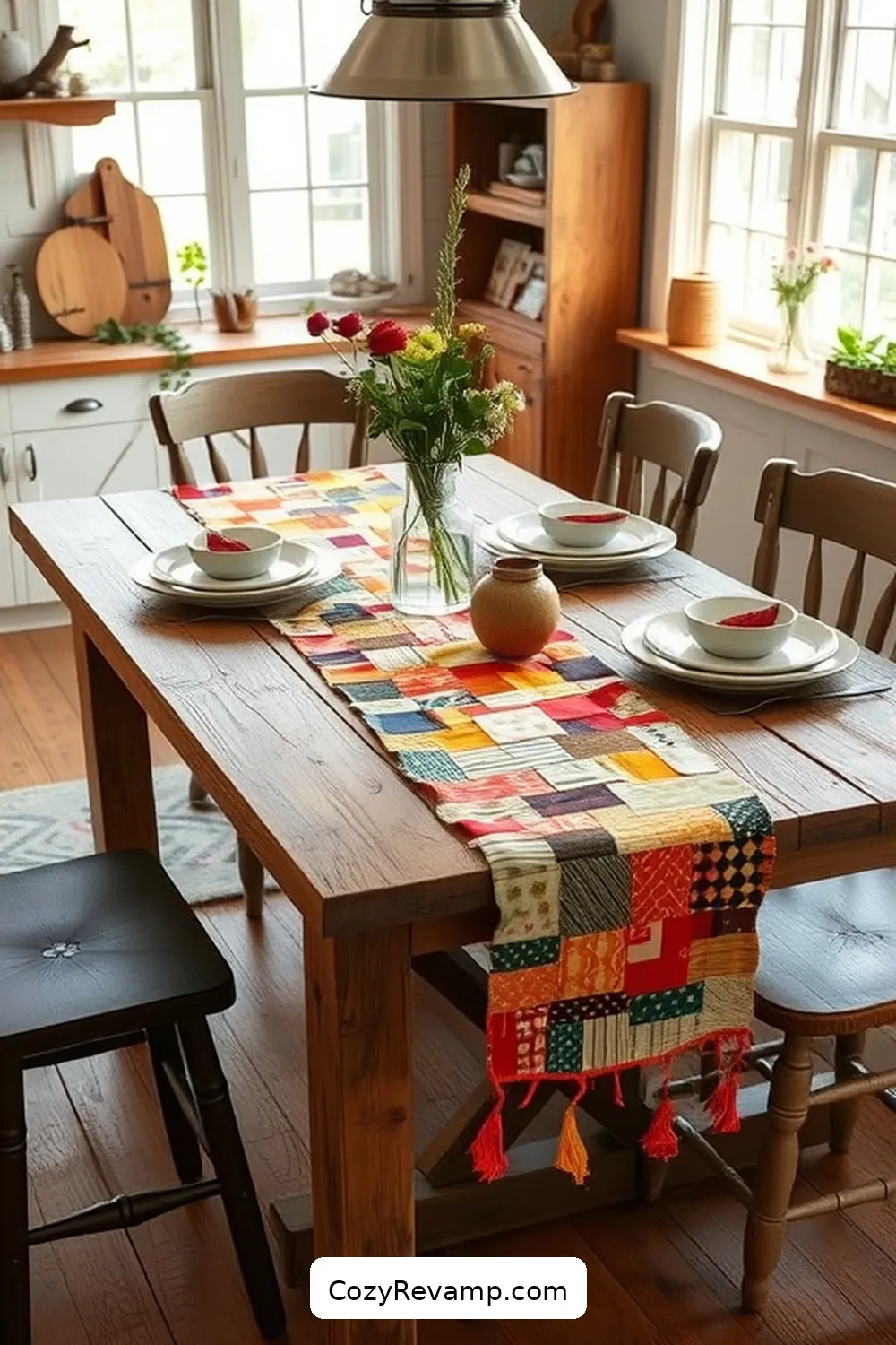 Create a Rustic Kitchen With Upcycled Fabric Materials 6 Creating Unique Table Runners From Scraps for Create a Rustic Kitchen With Upcycled Fabric Materials