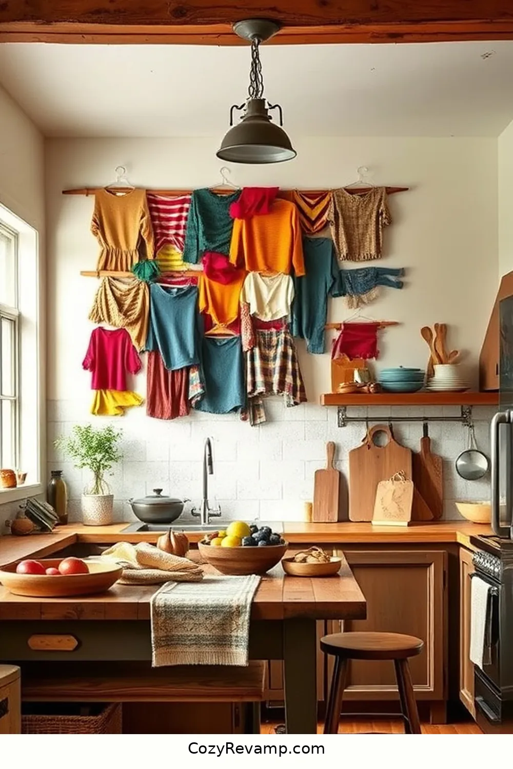 Create a Rustic Kitchen With Upcycled Fabric Materials 11 Making Fabric Wall Art From Old Clothing for Create a Rustic Kitchen With Upcycled Fabric Materials