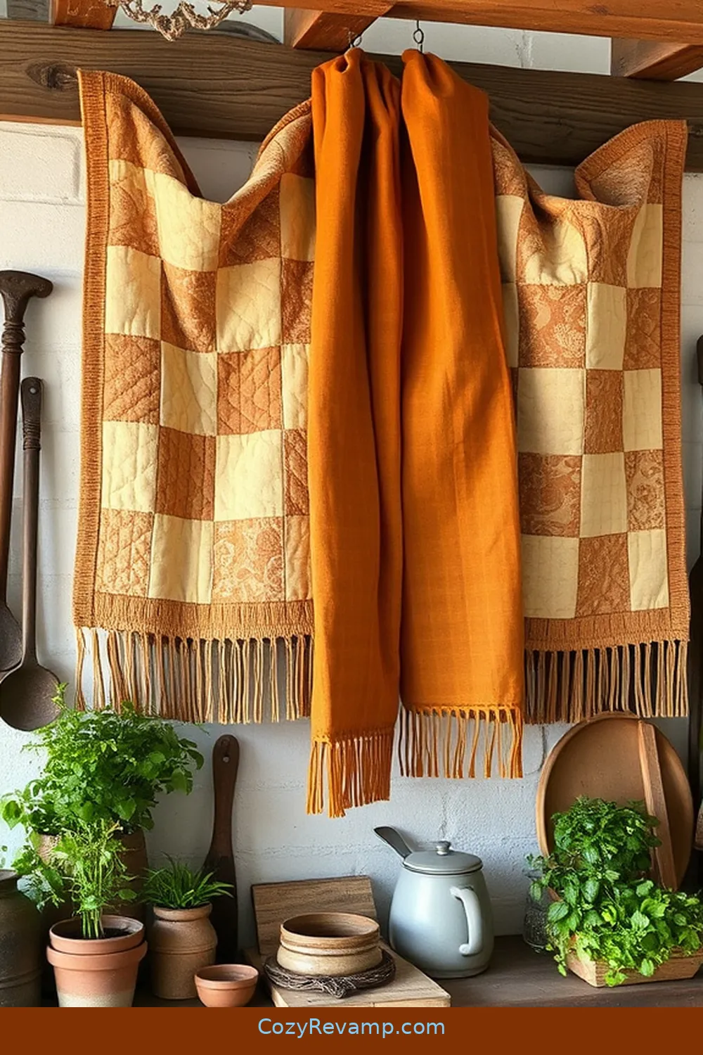 Create a Rustic Kitchen With Upcycled Fabric Materials 7 Using Quilts and Blankets for Rustic Wall Decor for Create a Rustic Kitchen With Upcycled Fabric Materials