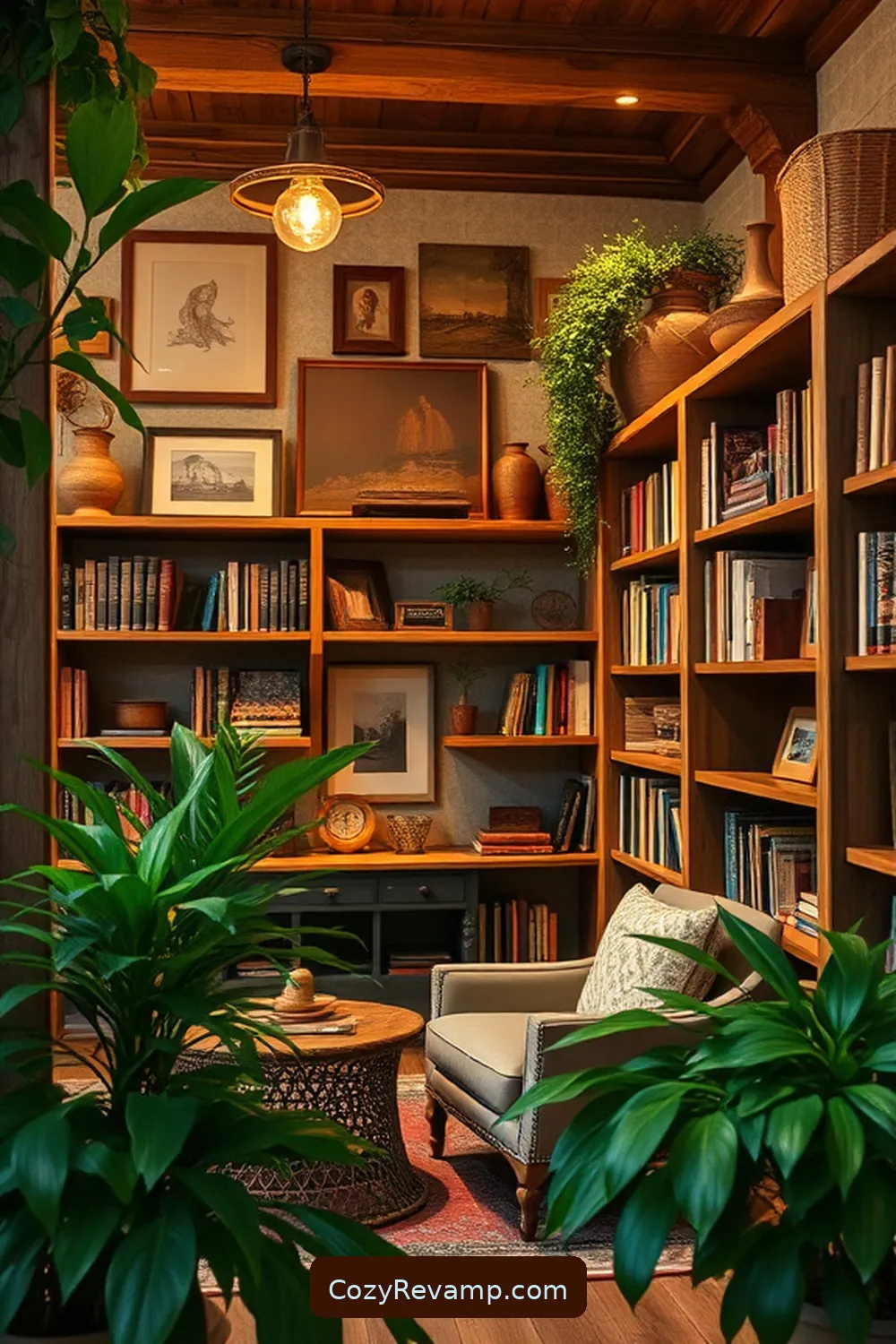 Adding Decorative Touches With Reclaimed Wood for Create a Rustic Library With Recycled Wood Materials