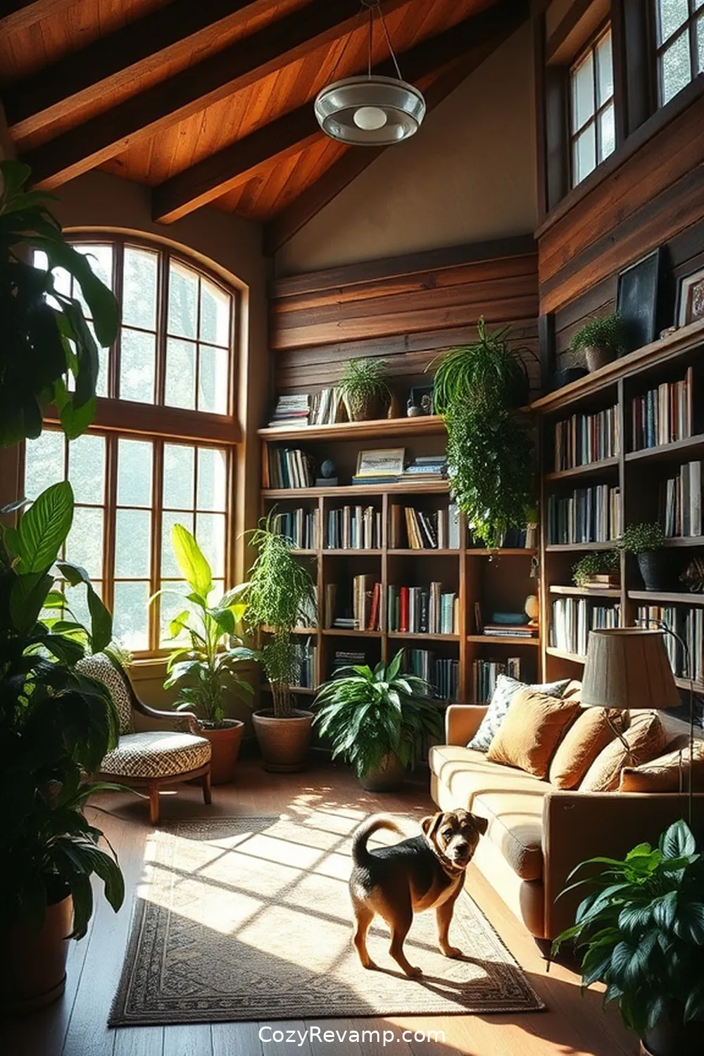 Building Custom Shelves and Storage for Create a Rustic Library With Recycled Wood Materials
