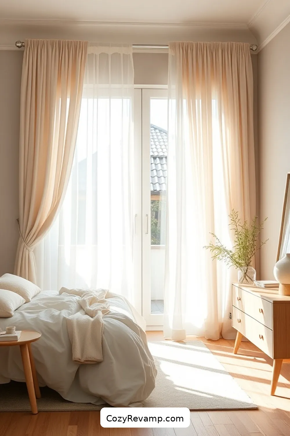 Create a Scandinavian Bedroom With Natural Fibers 10 Natural Fiber Curtains for Airy Spaces for Create a Scandinavian Bedroom With Natural Fibers