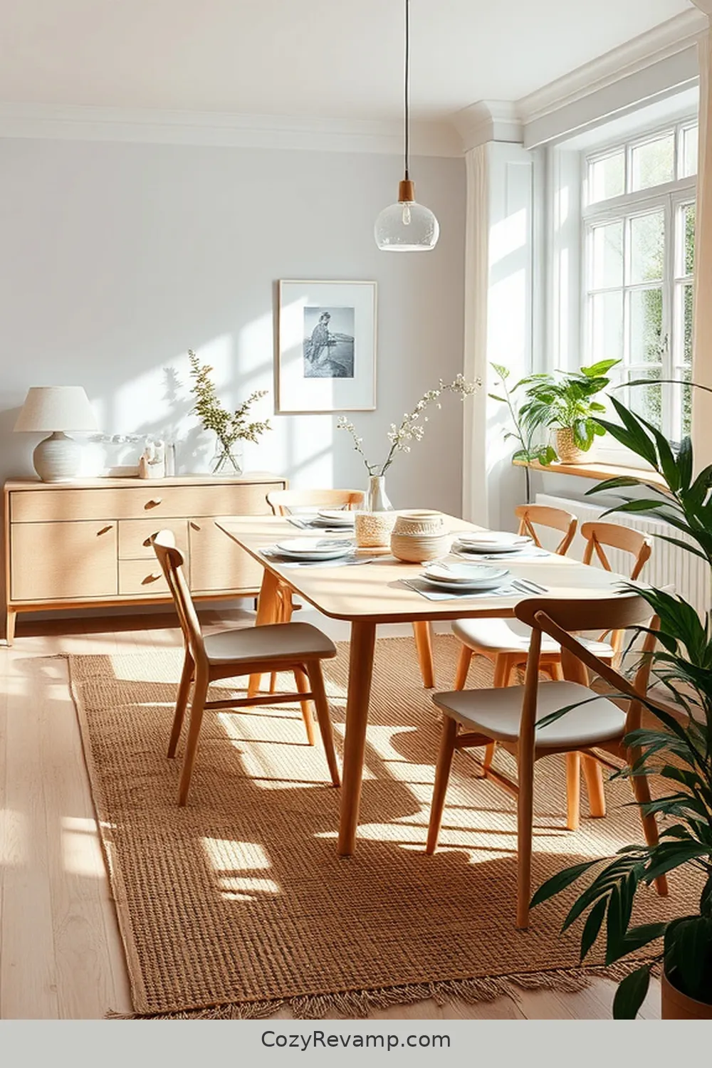 Create a Scandinavian Dining Room With Natural Fiber Materials 6 Adding Sisal Rugs for Texture for Create a Scandinavian Dining Room With Natural Fiber Materials